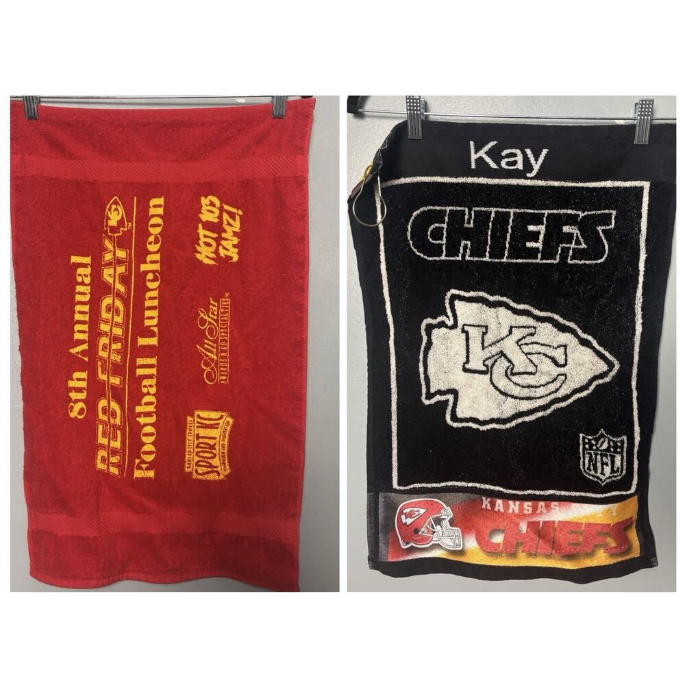 2-Pack Kansas City Chiefs Golf Grill Tailgate Towels Red Friday Arrowhead KC
